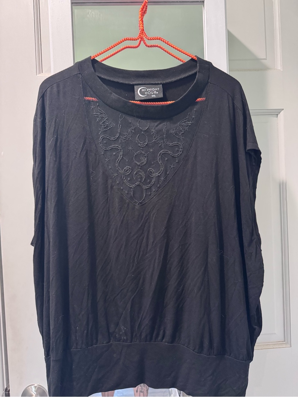 Black Snake Embroidered Women's Top